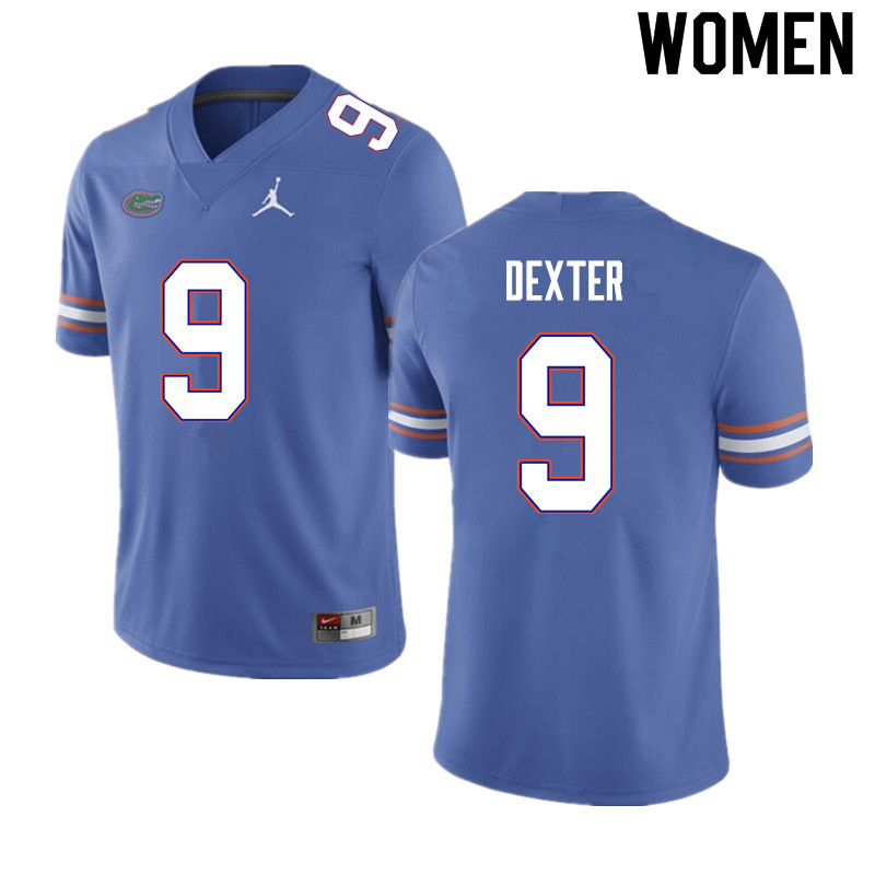 Women #9 Gervon Dexter Florida Gators College Football Jerseys Sale-Blue